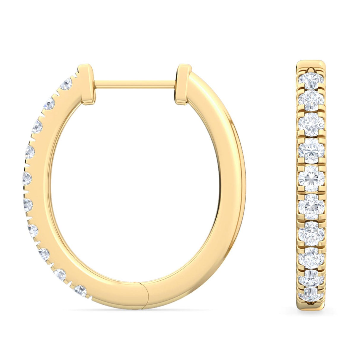 Yellow Gold / 0.44ct Lab Grown Diamond Hoop Earrings