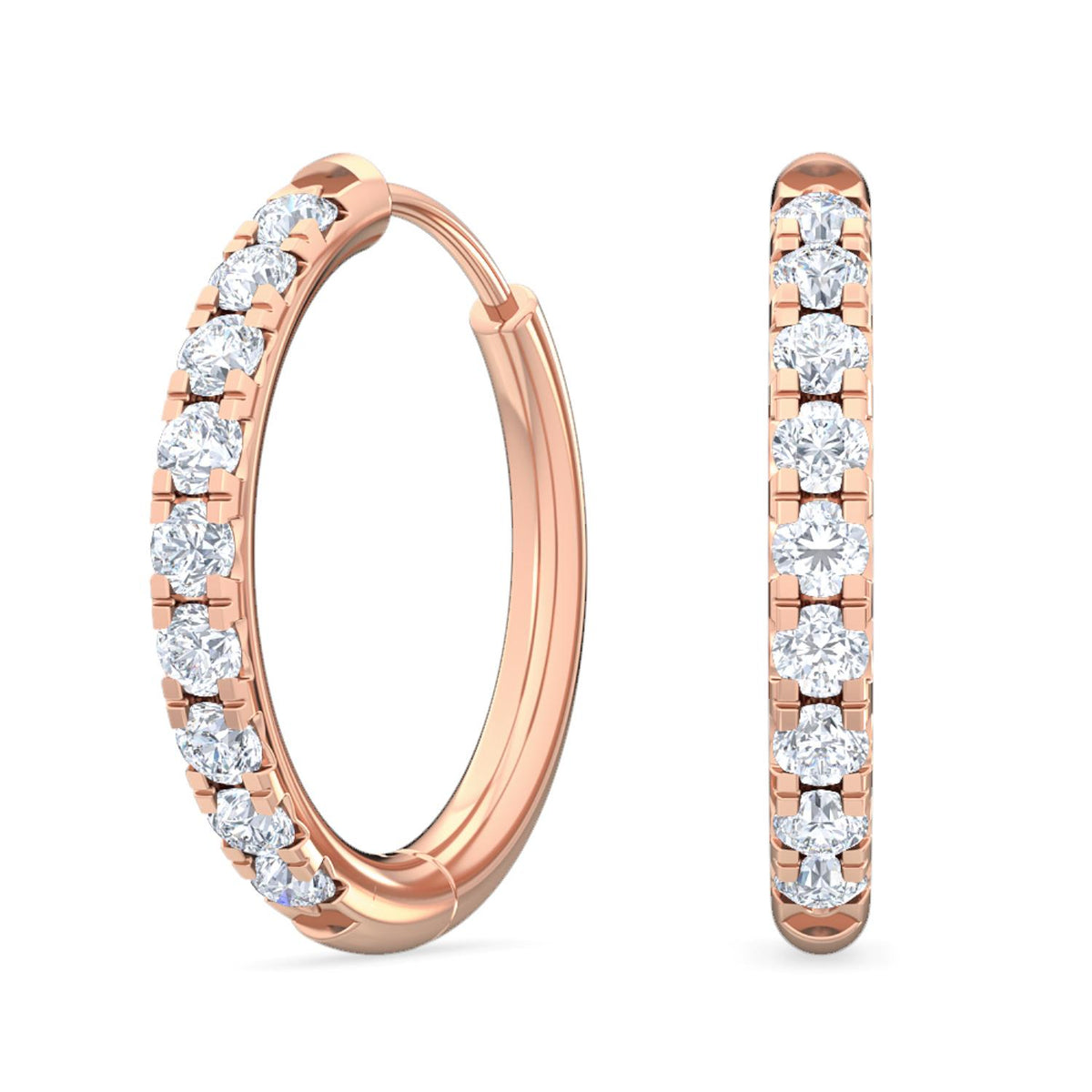 Rose Gold / 0.39ct Lab Grown Diamond Hoop Earrings