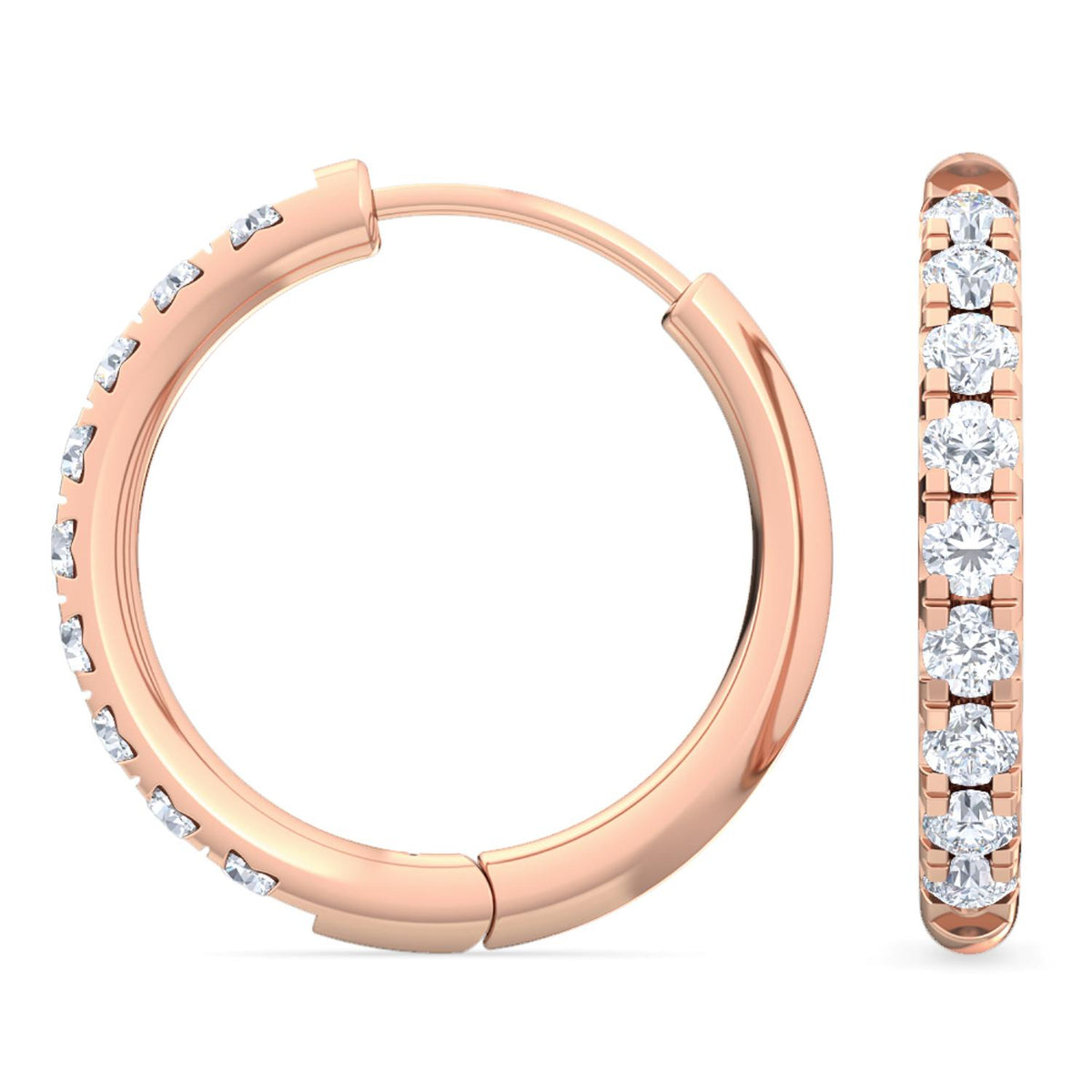 Rose Gold / 0.39ct Lab Grown Diamond Hoop Earrings