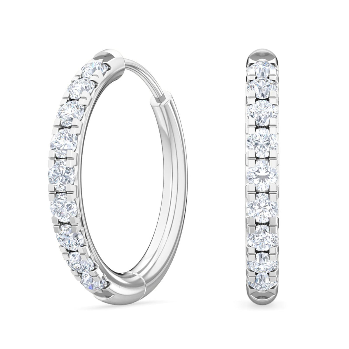White Gold / 0.39ct Lab Grown Diamond Hoop Earrings