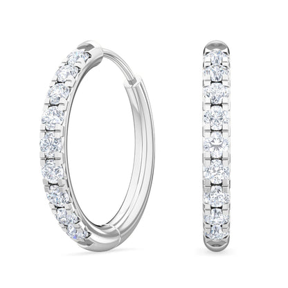 White Gold / 0.39ct Lab Grown Diamond Hoop Earrings