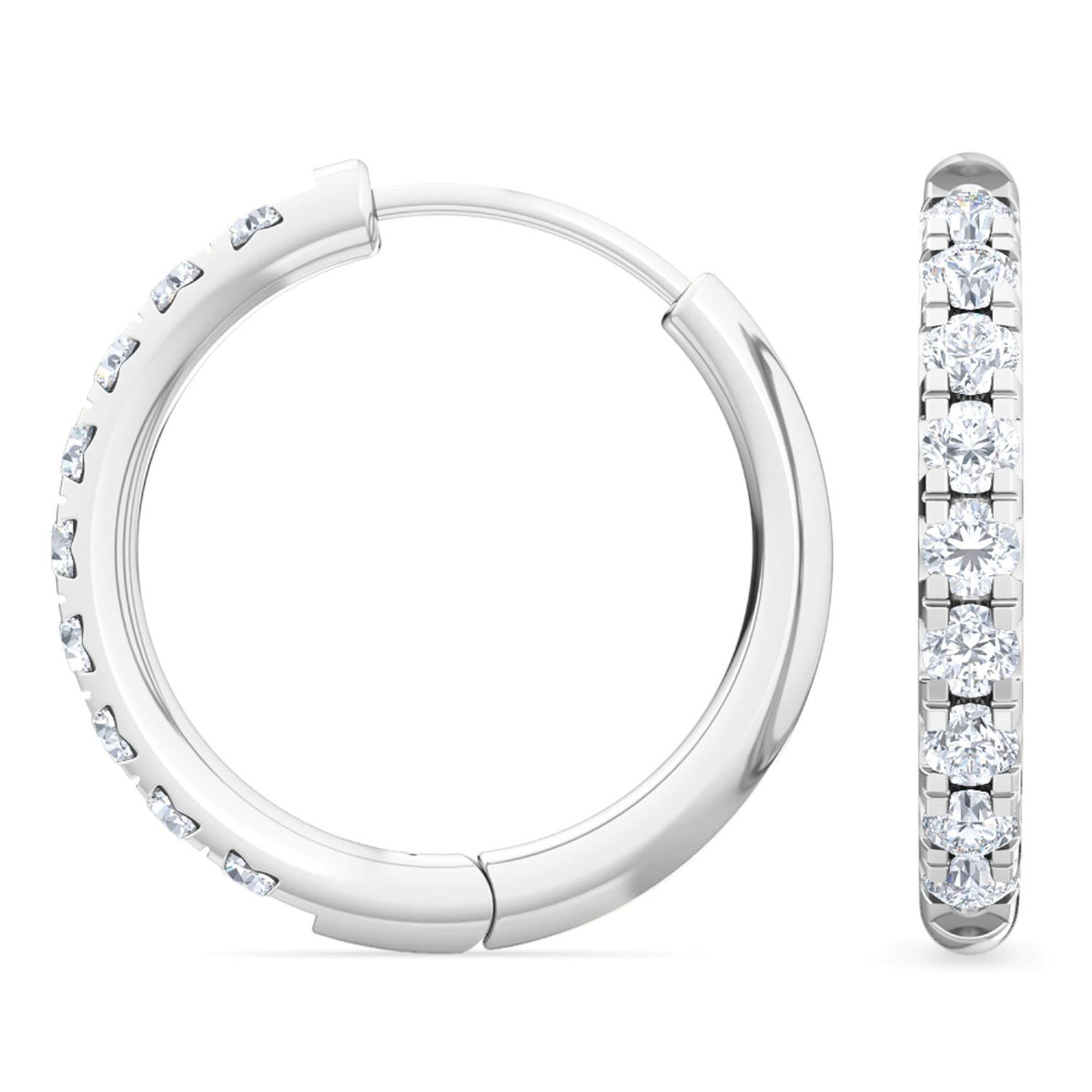 White Gold / 0.39ct Lab Grown Diamond Hoop Earrings