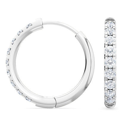 White Gold / 0.39ct Lab Grown Diamond Hoop Earrings