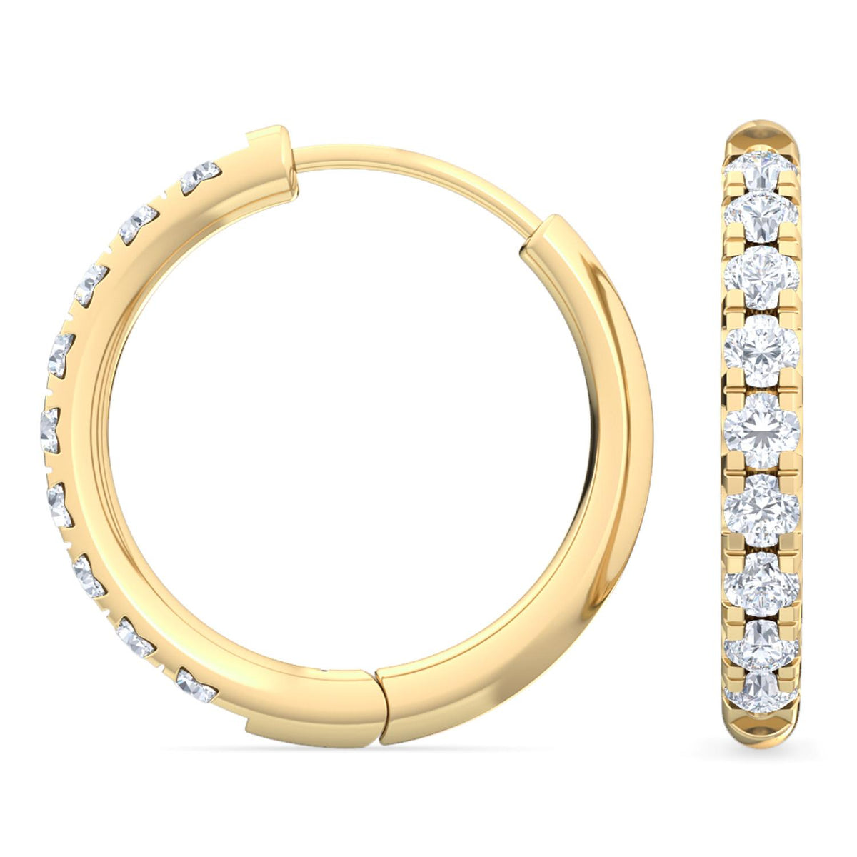 Yellow Gold / 0.39ct Lab Grown Diamond Hoop Earrings