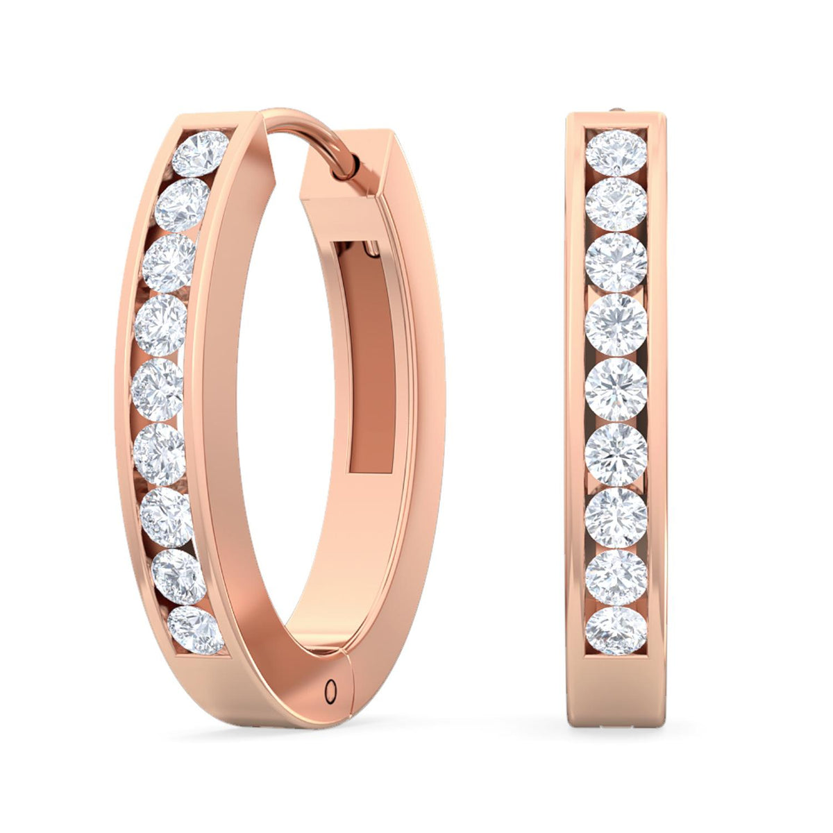 Rose Gold / 0.16ct Lab Grown Diamond Hoop Earrings
