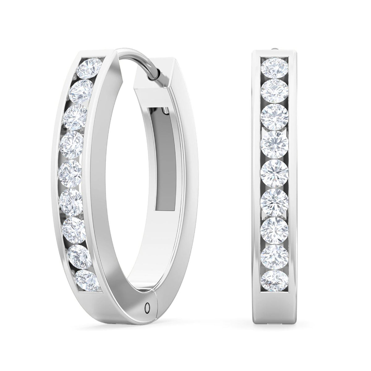 White Gold / 0.16ct Lab Grown Diamond Hoop Earrings