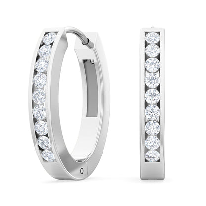 White Gold / 0.16ct Lab Grown Diamond Hoop Earrings