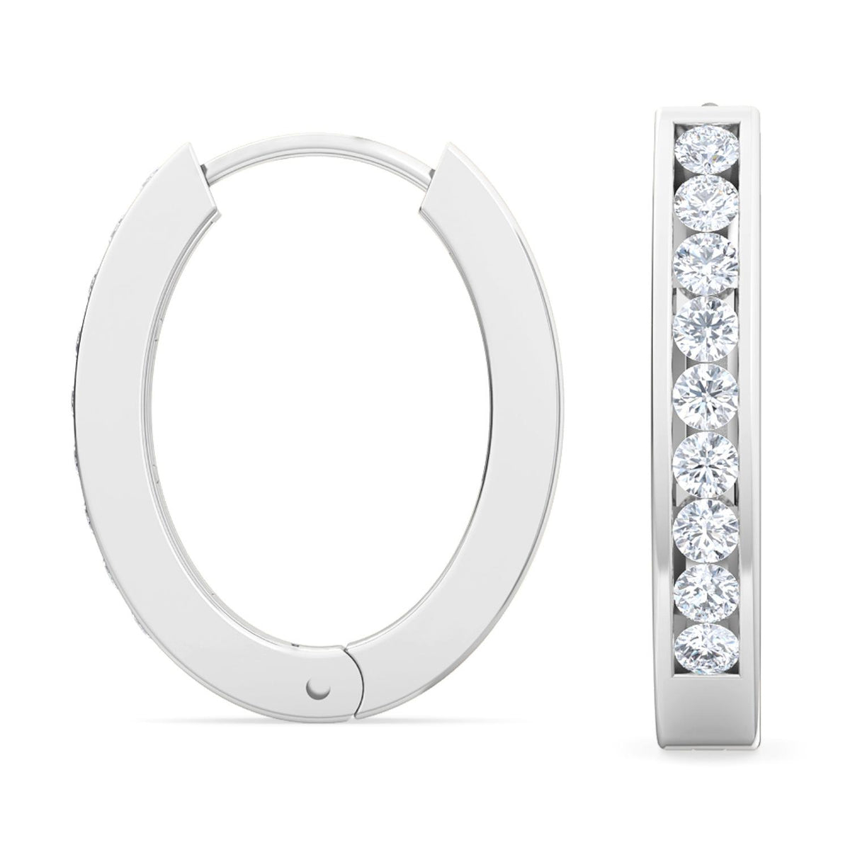 White Gold / 0.16ct Lab Grown Diamond Hoop Earrings