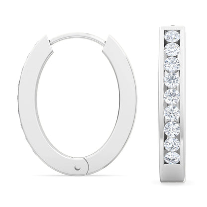 White Gold / 0.16ct Lab Grown Diamond Hoop Earrings