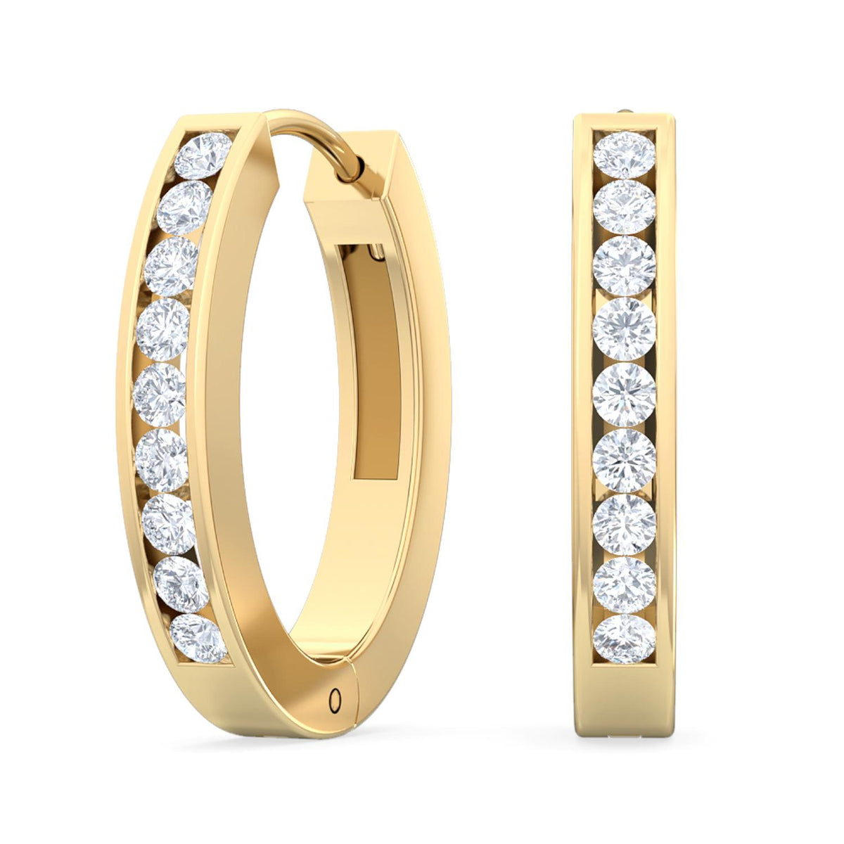 Yellow Gold / 0.16ct Lab Grown Diamond Hoop Earrings