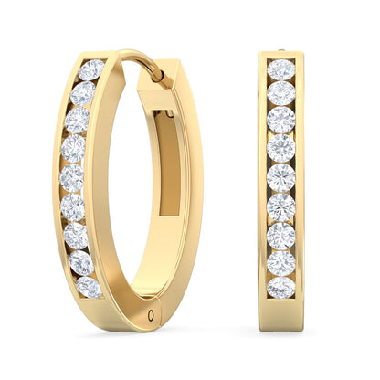 Yellow Gold / 0.16ct Lab Grown Diamond Hoop Earrings