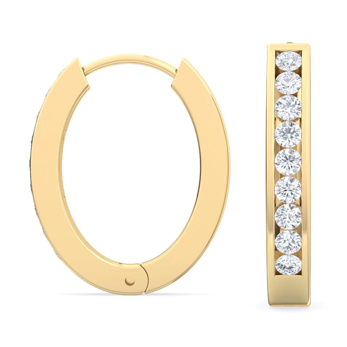 Yellow Gold / 0.16ct Lab Grown Diamond Hoop Earrings