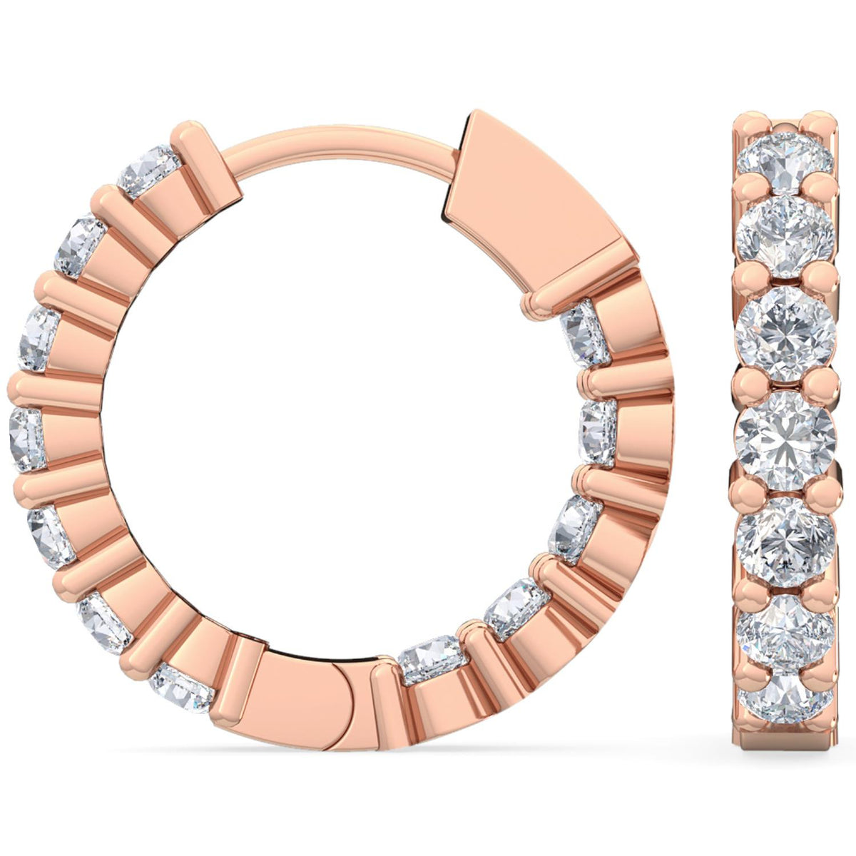 Rose Gold / 1.00ct Lab Grown Diamond Hoop Earrings