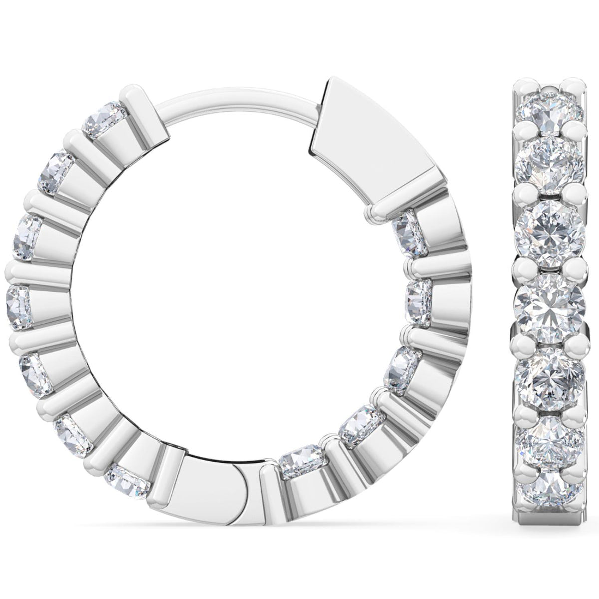 White Gold / 1.00ct Lab Grown Diamond Hoop Earrings