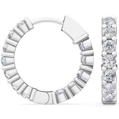 White Gold / 1.00ct Lab Grown Diamond Hoop Earrings