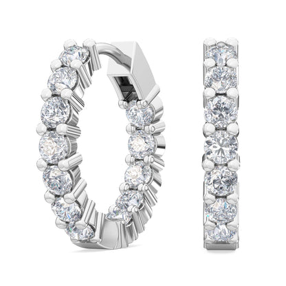 White Gold / 1.00ct Lab Grown Diamond Hoop Earrings