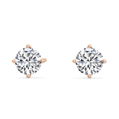 Rose Gold / 1.04ct Lab Grown Diamond Solitaire Earrings