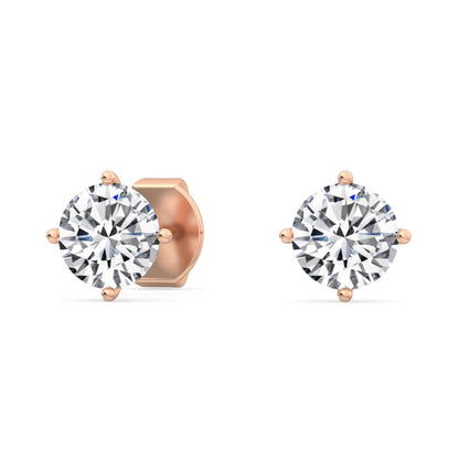 Rose Gold / 1.04ct Lab Grown Diamond Solitaire Earrings