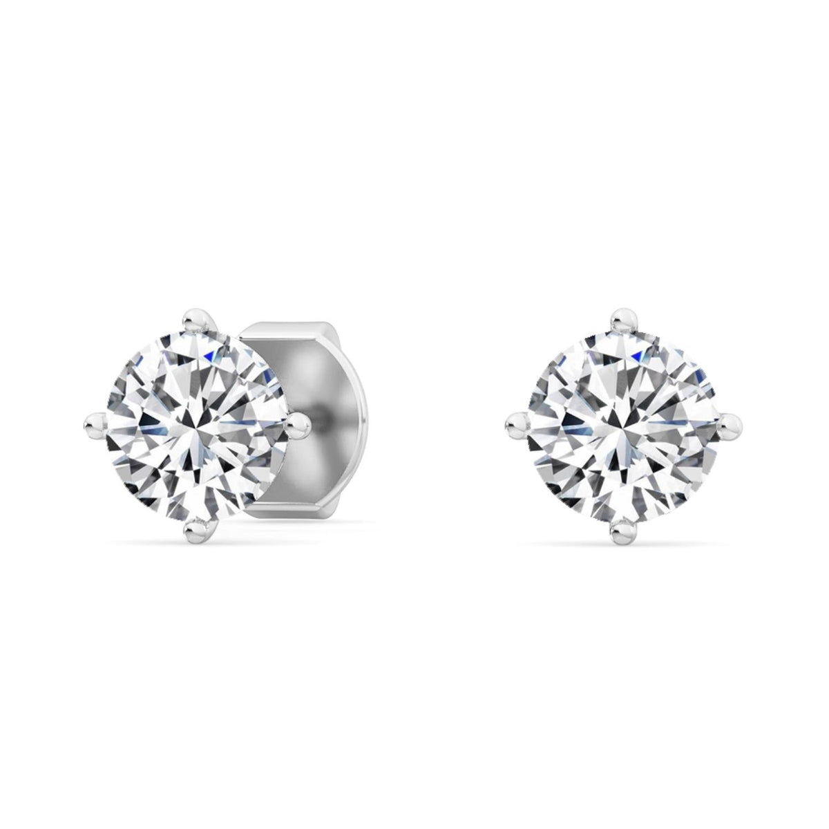 White Gold / 1.04ct Lab Grown Diamond Solitaire Earrings
