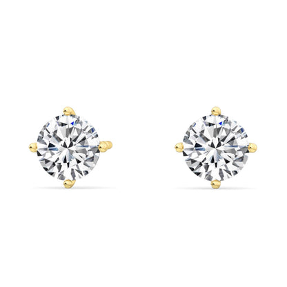 Yellow Gold / 1.04ct Lab Grown Diamond Solitaire Earrings