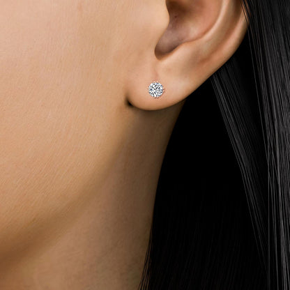 Rose Gold / 1.50ct Lab Grown Diamond Solitaire Earrings