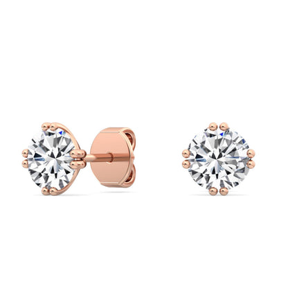 Rose Gold / 1.50ct Lab Grown Diamond Solitaire Earrings