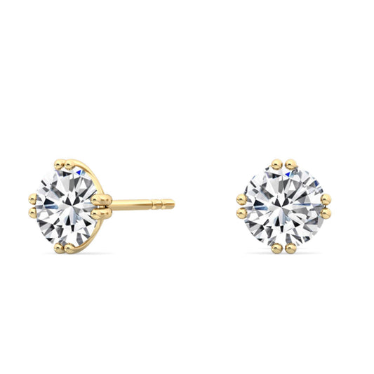 Yellow Gold / 1.50ct Lab Grown Diamond Solitaire Earrings