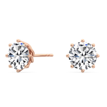 Rose Gold / 2.11ct Lab Grown Diamond Solitaire Earrings