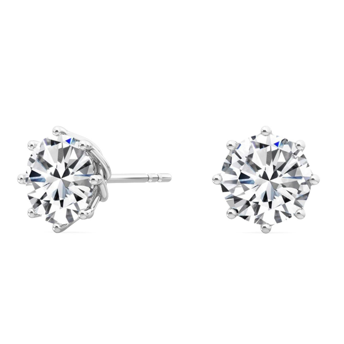 White Gold / 2.11ct Lab Grown Diamond Solitaire Earrings