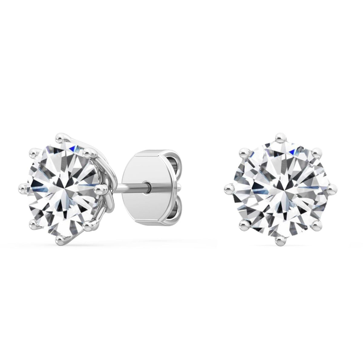White Gold / 2.11ct Lab Grown Diamond Solitaire Earrings