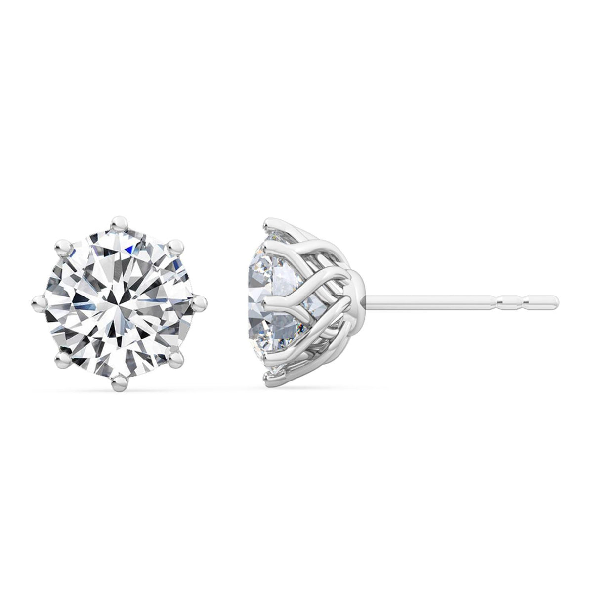 White Gold / 2.11ct Lab Grown Diamond Solitaire Earrings