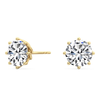 Yellow Gold / 2.11ct Lab Grown Diamond Solitaire Earrings