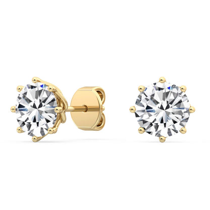 Yellow Gold / 2.11ct Lab Grown Diamond Solitaire Earrings