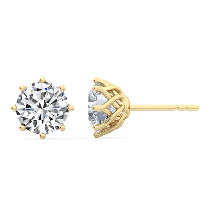 Yellow Gold / 2.11ct Lab Grown Diamond Solitaire Earrings