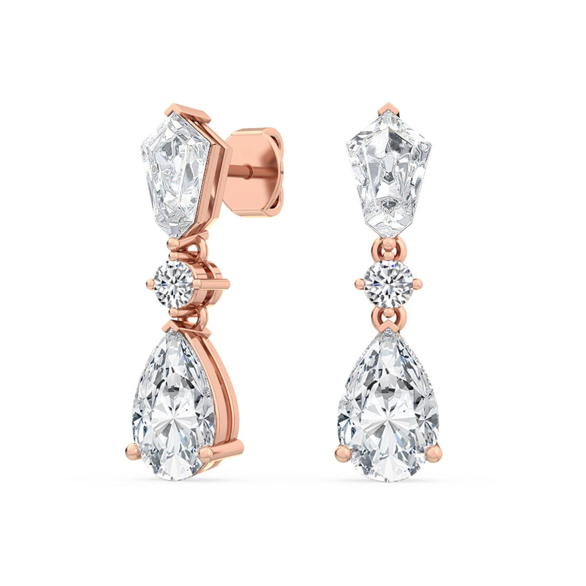Rose Gold / 3.16ct Lab Grown Diamond Drop Earrings