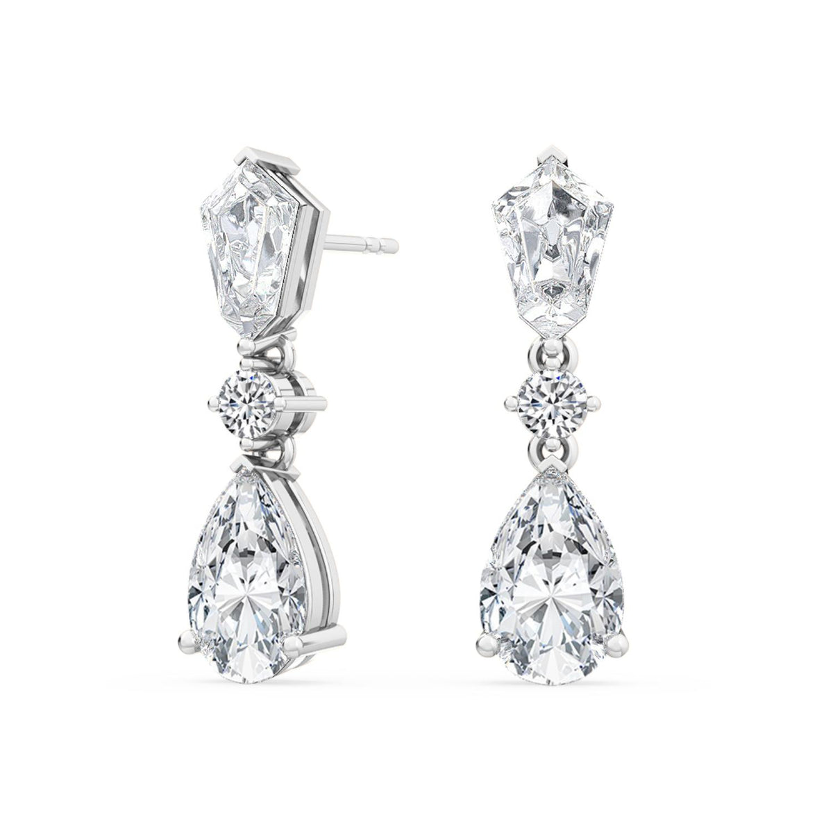 White Gold / 3.16ct Lab Grown Diamond Drop Earrings