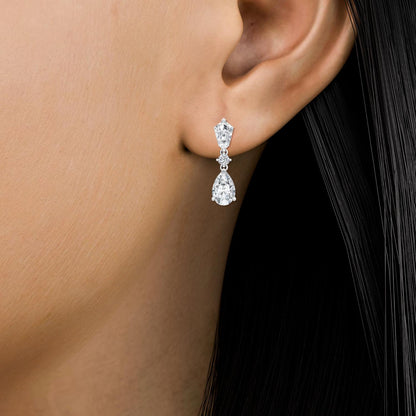 White Gold / 3.16ct Lab Grown Diamond Drop Earrings