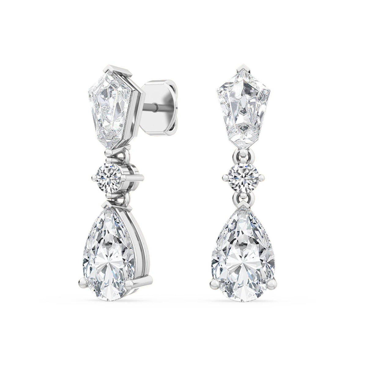 White Gold / 3.16ct Lab Grown Diamond Drop Earrings