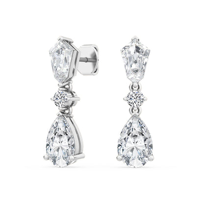 White Gold / 3.16ct Lab Grown Diamond Drop Earrings