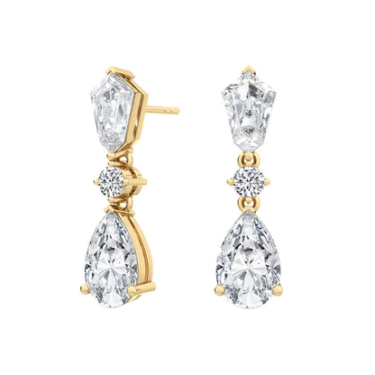 Yellow Gold / 3.16ct Lab Grown Diamond Drop Earrings