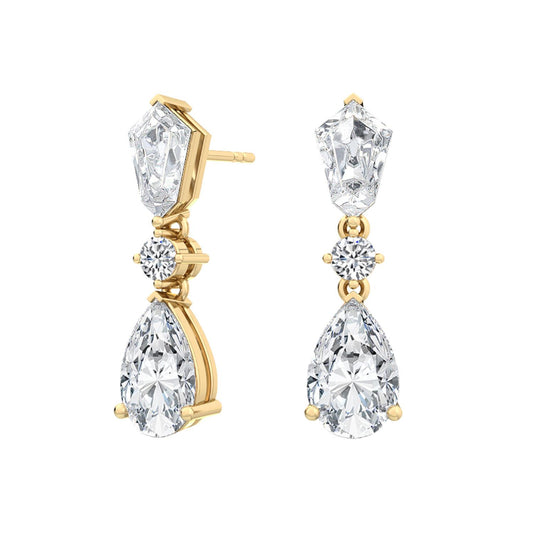 Yellow Gold / 3.16ct Lab Grown Diamond Drop Earrings