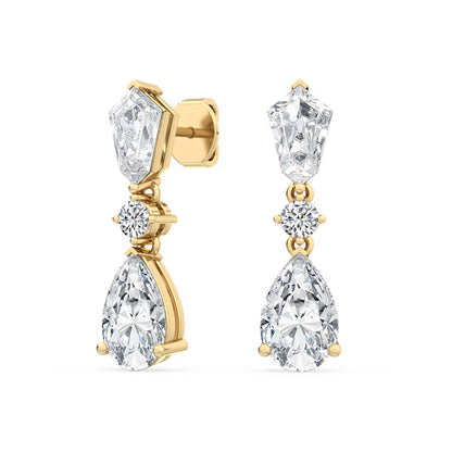 Yellow Gold / 3.16ct Lab Grown Diamond Drop Earrings