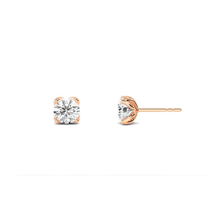 Rose Gold / 0.83ct Lab Grown Diamond Solitaire Earrings