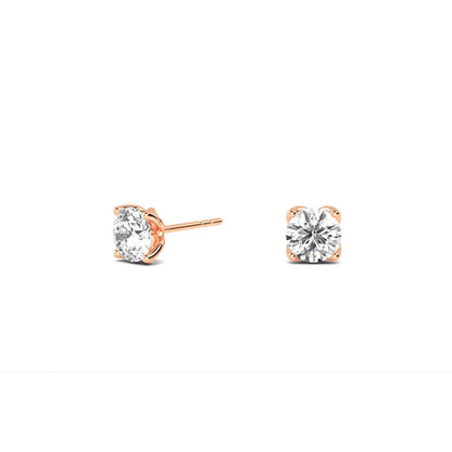 Rose Gold / 0.83ct Lab Grown Diamond Solitaire Earrings