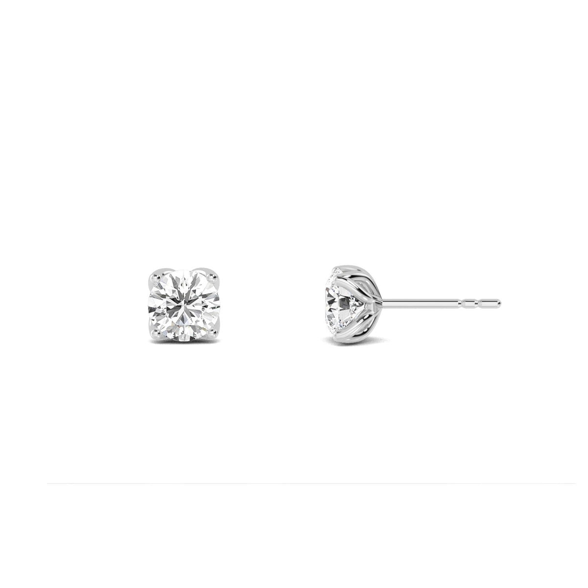 White Gold / 0.83ct Lab Grown Diamond Solitaire Earrings