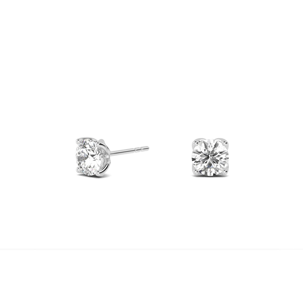 White Gold / 0.83ct Lab Grown Diamond Solitaire Earrings