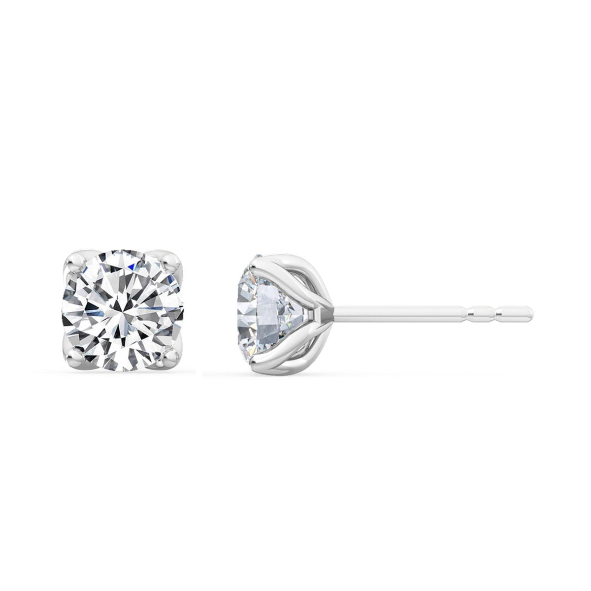 White Gold / 0.83ct Lab Grown Diamond Solitaire Earrings