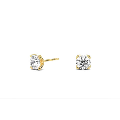 Yellow Gold / 0.83ct Lab Grown Diamond Solitaire Earrings