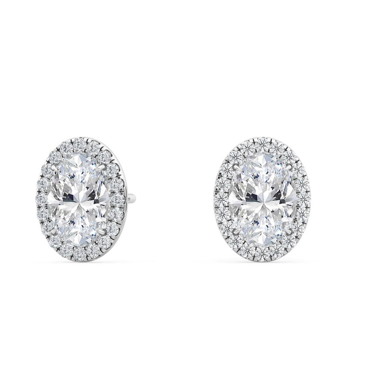 White Gold / 1.21ct Lab Grown Diamond Halo Earrings