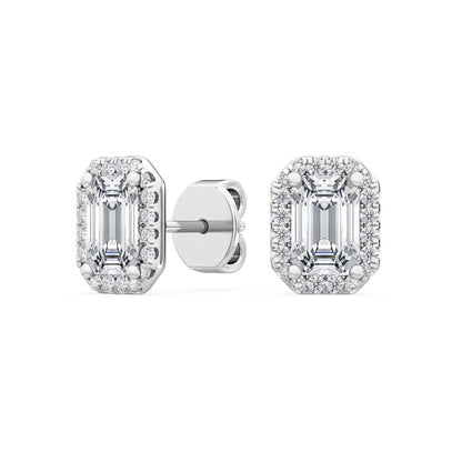 White Gold / 1.15ct Lab Grown Diamond Halo Earrings